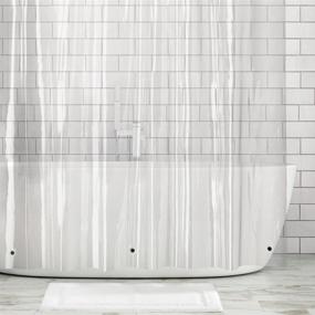 img 4 attached to 🚿 mDesign Waterproof Shower Curtain Liner - Extra Long & Heavy Duty - 72x96, Clear Vinyl