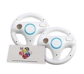 img 4 attached to 🎮 Nintendo Wii Mario Kart 8 Steering Wheel - Original White (2 Pack), GH Racing Games Wheels for Wii Remote Controller (6 Color Options)