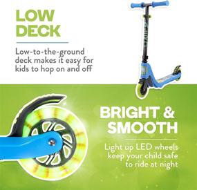 img 2 attached to 🛴 Flybar Aero Micro Kick Scooter for Kids - Pro Design with 2 Electric LED Wheels, Adjustable Handles, Blue: The Ultimate Fun Scooter