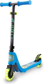 img 4 attached to 🛴 Flybar Aero Micro Kick Scooter for Kids - Pro Design with 2 Electric LED Wheels, Adjustable Handles, Blue: The Ultimate Fun Scooter