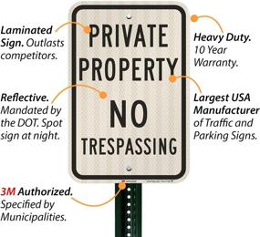 img 3 attached to 🚧 Reflective SmartSign for Occupational Health & Safety, Private Property Trespassing