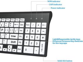 img 1 attached to 🔑 Zienstar Wireless Large Print Keyboard and Mouse Combo Set: Enhancing Accessibility for Visually Impaired and Low Vision Individuals