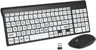 🔑 zienstar wireless large print keyboard and mouse combo set: enhancing accessibility for visually impaired and low vision individuals logo