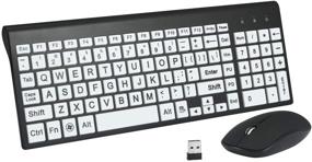 img 4 attached to 🔑 Zienstar Wireless Large Print Keyboard and Mouse Combo Set: Enhancing Accessibility for Visually Impaired and Low Vision Individuals