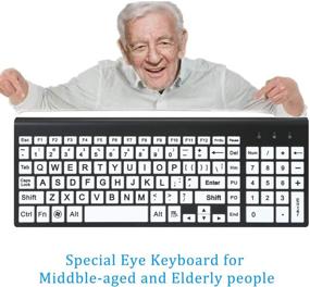 img 2 attached to 🔑 Zienstar Wireless Large Print Keyboard and Mouse Combo Set: Enhancing Accessibility for Visually Impaired and Low Vision Individuals