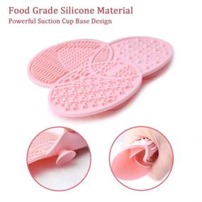 img 3 attached to 🧼 Efficiently Clean and Dry Makeup Brushes with YLong-ST 28 Holes Brush Holder and Silicone Cleaning Mat - Black & Pink