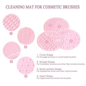 img 2 attached to 🧼 Efficiently Clean and Dry Makeup Brushes with YLong-ST 28 Holes Brush Holder and Silicone Cleaning Mat - Black & Pink