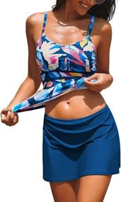 img 4 attached to GRAPENT Printed Tankini Racerback Swimsuits for Women – Clothing and Swimwear Collection