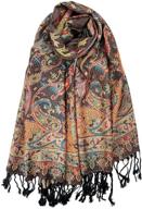 🧣 plum feathers tapestry jacquard turquoise women's scarves & wraps: elegant accessories to elevate your style logo