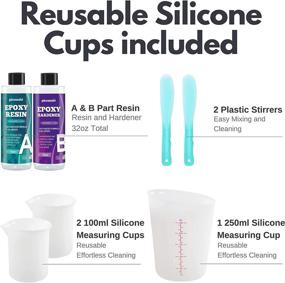 img 3 attached to Piccassio Ultra Clear Epoxy Resin Kit - Premium 32oz High Gloss Casting Resin for 🎨 Artists - Non-Yellowing Art Resin Epoxy Kit for Jewelry, DIY & Molds - Includes Reusable Silicone Cups