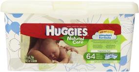 img 1 attached to 👶 Салфетки для детей Huggies Natural Care без запаха в банке - 64 штуки