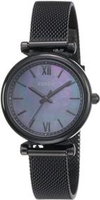 img 4 attached to Миниатюрные часы Fossil Carlie для женщин со серебристым оттенком кварцевого механизма: элегантный стиль с нержавеющей сталью