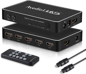 img 4 attached to 🔀 6x1 HDMI Switch with Audio Extractor - avedio links 4K HDMI Multi Port Switcher Box with Remote, Optical Toslink & 3.5mmm Audio, Includes Optical Cable - Black