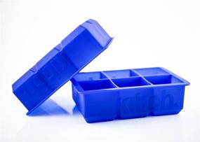 img 2 attached to 🧊 Kitch 2 Pack Large Cube Silicone Ice Tray - Giant 2 Inch Ice Cubes, Cobalt Blue, Keep Drinks Cool for Hours