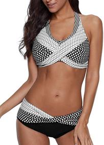 img 4 attached to Yanekop Womens Bikini Swimwear Swimsuit