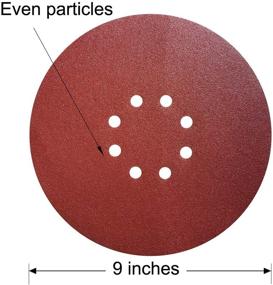 img 3 attached to 📦 Sackorange 50 PCS 9-Inch 8-Hole Hook-and-Loop Sanding Discs Sander Paper for Drywall Sanding (10 pcs Each of 60 80 120 150 240 Grits)