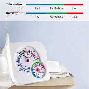 img 2 attached to 🌡️ White Indoor Thermometer - Hockham Humidity Gauge & Room Monitor for Room, Greenhouse, Kitchen, Study, Bedroom, Wine Cellar, Basement - No Battery Required