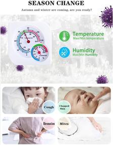 img 1 attached to 🌡️ White Indoor Thermometer - Hockham Humidity Gauge & Room Monitor for Room, Greenhouse, Kitchen, Study, Bedroom, Wine Cellar, Basement - No Battery Required