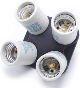 img 4 attached to 📸 LimoStudio E27 Socket Adapter Holder 4-in-1 Bulb Lamp Light Socket Splitter UL Approved for Photo Studio Lighting, AGG813