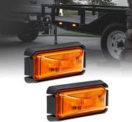 🚦 2-pack of 2.5-inch amber led trailer marker lights with black bezel - dot fmvss 108 and sae p2pc compliant - surface mount, waterproof ip67 - ideal side marker lights for trailer truck logo