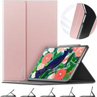 infiland galaxy tab s7 fe case - multi-angle stand cover for samsung galaxy tab s7 fe 12.4-inch sm-t730/sm-t733/sm-t735/sm-t736/sm-t738 2021 tablet - auto wake/sleep, rose-gold logo