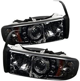 img 4 attached to 🚗 Дымчатый гало LED-проекторный фары для Dodge RAM 1500/2500/3500 - Spyder Auto PRO-YD-DR94-HL-AM-SMC с заменяемыми светодиодами