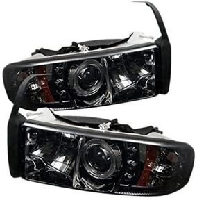 img 3 attached to 🚗 Дымчатый гало LED-проекторный фары для Dodge RAM 1500/2500/3500 - Spyder Auto PRO-YD-DR94-HL-AM-SMC с заменяемыми светодиодами