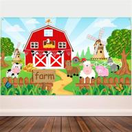 🌾 farm animals theme party decorations: barn backdrop banner for kids' grass birthday party supplies, scenic background photo booth banner – 72.8 x 43.3 inch логотип