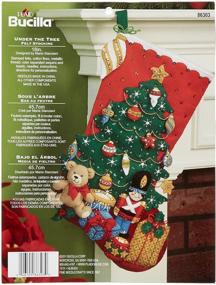 img 4 attached to Bucilla 18-Inch Christmas Stocking Felt Applique Kit - Under The Tree 86303