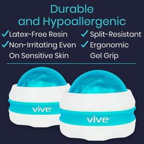 img 2 attached to 🌟 Vive Massage Roller Ball (2-Pack) - Mini Manual Massager for Athletes and Sore Muscle Pain Relief, Relaxing Therapy for Full Body Recovery, Arms, Legs, Back, and Foot