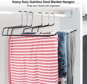 img 3 attached to 🧺 DOIOWN Blanket Hangers: Heavy Duty Stainless Steel Non-Slip Hangers for Bedding, Towels, and More - 6 Pack