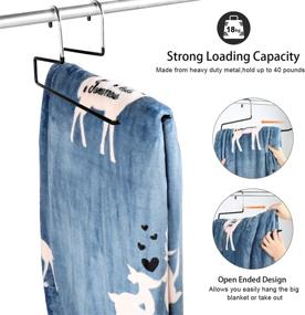 img 2 attached to 🧺 DOIOWN Blanket Hangers: Heavy Duty Stainless Steel Non-Slip Hangers for Bedding, Towels, and More - 6 Pack