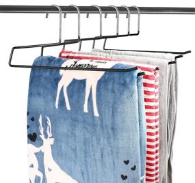 img 4 attached to 🧺 DOIOWN Blanket Hangers: Heavy Duty Stainless Steel Non-Slip Hangers for Bedding, Towels, and More - 6 Pack