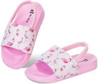 π watelves toddler boys girls slides sandals: stylish swim beach kids water shoes logo