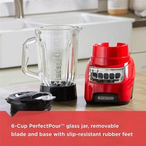 img 1 attached to 🔴 BLACK+DECKER 6-Cup Glass Jar Countertop Blender, 10-Speed Settings, BL1210RG - Red