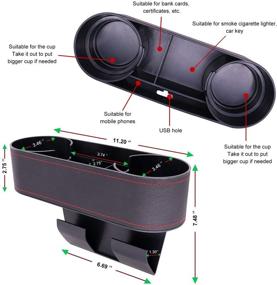 img 2 attached to органайзер для автомобильного сиденья: многофункциональная ящичек для хранения с держателями для кружек - уменьшает отвлечение за рулем, удерживает телефон, чашку, бутылку, кошелек, карты и многое другое (черный)