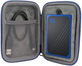 img 4 attached to CO2CREA Hard Travel Case - Replacement for WD My Passport Go Cobalt SSD 500G / 1TB Portable External Storage - Black Case with Blue Zipper