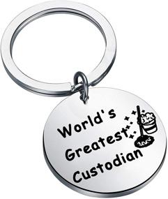 img 4 attached to 🔑 World's Best Custodial Jewelry: FEELMEM Keychain for Showing Gratitude to Janitors