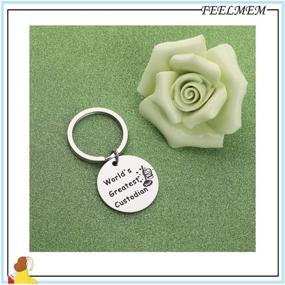 img 1 attached to 🔑 World's Best Custodial Jewelry: FEELMEM Keychain for Showing Gratitude to Janitors