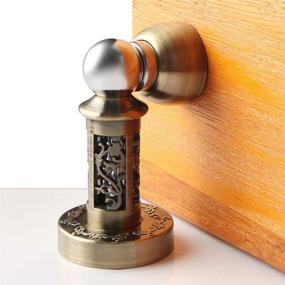 img 2 attached to 🚪 Alise Magnetic Door Stop: Heavy Duty Metal Door Holder for Floor/Wall Mount - Green Bronze