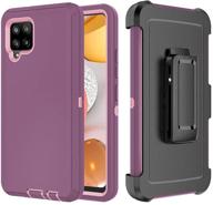 szfirstey case with belt-clip holster for galaxy a42 5g drop full body rugged shock proof military protective tough durable phone cover heavy duty for a42 5g (purple red/light pink) logo