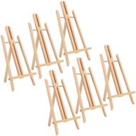 🎨 tosnail 6 pack 15"d natural wooden tabletop easel stand for painting logo