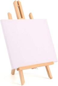 img 1 attached to 🎨 Tosnail 6 Pack 15"D Natural Wooden Tabletop Easel Stand for Painting