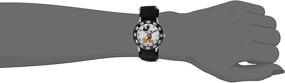 img 1 attached to 🐭 Disney Kids' W001574 Mickey Mouse Stainless Steel Watch with Black Nylon Strap and Analog Display in Black