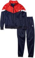 rbx boys tricot zip jacket and pant set: sporty style and ultimate comfort for active youngsters logo