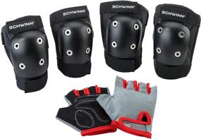 img 4 attached to 🧤 Schwinn Children's Protective Bicycle Gloves, Knee Pads, and Elbow Pads