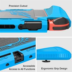 img 1 attached to 🎮 HEYSTOP Nintendo Switch Case with Screen Protector, TPU Protective Heavy Duty Cover Case for Nintendo Switch – Shockproof and Scratch-resistant (Blue)