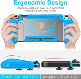 img 2 attached to 🎮 HEYSTOP Nintendo Switch Case with Screen Protector, TPU Protective Heavy Duty Cover Case for Nintendo Switch – Shockproof and Scratch-resistant (Blue)