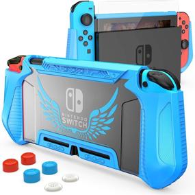 img 4 attached to 🎮 HEYSTOP Nintendo Switch Case with Screen Protector, TPU Protective Heavy Duty Cover Case for Nintendo Switch – Shockproof and Scratch-resistant (Blue)