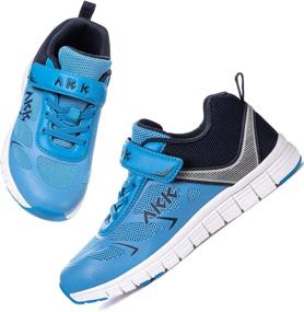 img 2 attached to 👟 Ultimate Support and Comfort: Akk Boys Sneakers - Lightweight Breathable Athletic Shoes with Hook and Loop for Tennis, Sports, Gym, and Outdoor Activities (Little Kid/Big Kid)